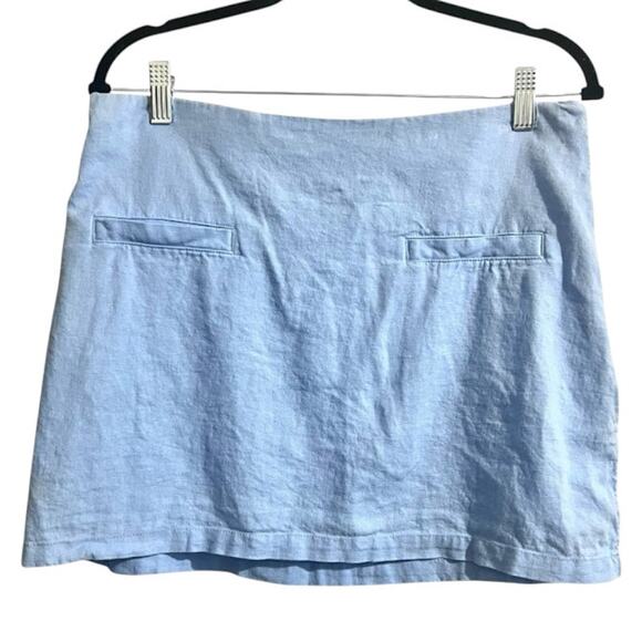 A NEW DAY Linen & Rayon Baby Blue Mini Skirt Size 10 - Picture 1 of 4